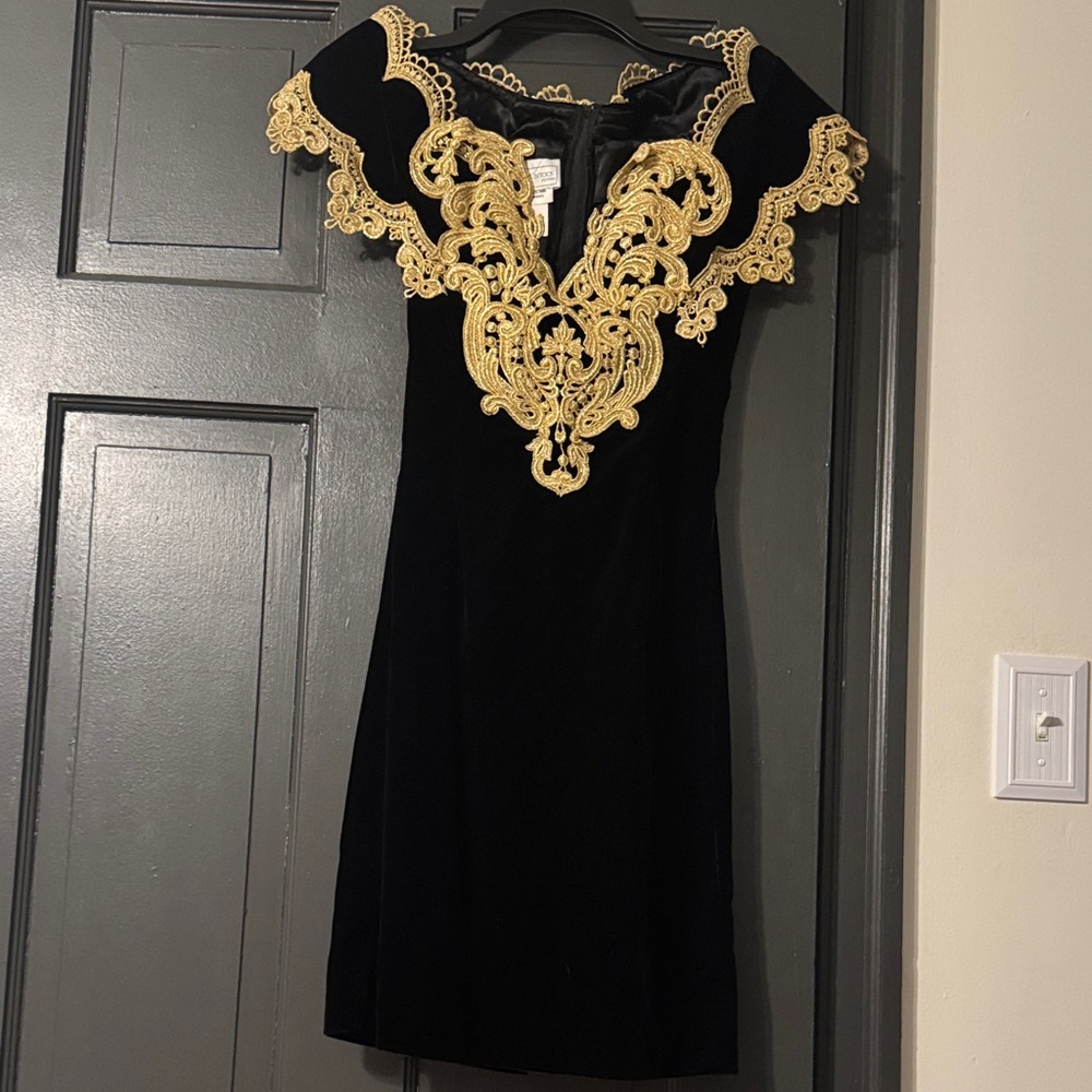 Vintage Jessica McClintock Velvet sweetheart neck Dress 8 BH 90210 Prom style
